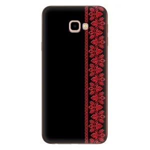 Силиконовый Чехол на Samsung Galaxy J4+, J4 Plus, J415 (Красная Вышиванка)
