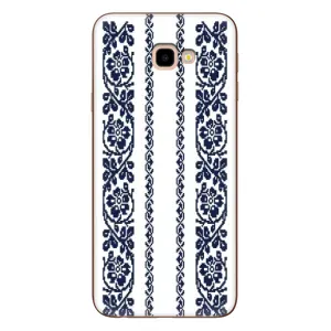 Силиконовый Чехол на Samsung Galaxy J4+, J4 Plus, J415 с картинкой Вышиванки (Синяя вышиванка)