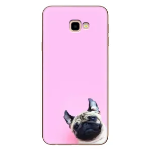 Бампер для Samsung Galaxy J4+, J4 Plus, J415 с картинкой "Песики" (Собака на розовом)