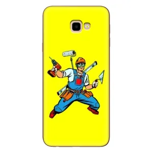 Силиконовый бампер (Работники) на Samsung Galaxy J4+, J4 Plus, J415 (Строитель)