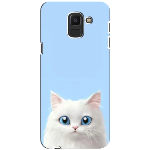 Чехол с рисунком «Белый кот» для Samsung Galaxy J6 2018 (J600F)