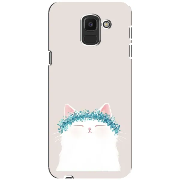 Чехол с рисунком «Белый котик» для Samsung Galaxy J6 2018 (J600F)