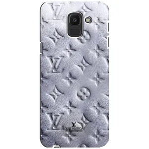 Текстурный Чехол Louis Vuitton для Самсунг J6 (2018) (Белый ЛВ)