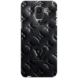 Текстурный Чехол Louis Vuitton для Самсунг J6 (2018) (Черный ЛВ)
