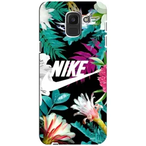 Силиконовый Чехол на Samsung Galaxy J6 2018, J600F с картинкой Nike (Цветочный Nike)
