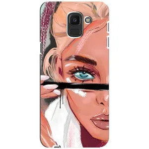 Силіконовый Чохол на Samsung Galaxy J6 2018, J600F з картинкой Модных девушек (Дівчина та вії)