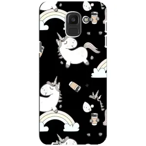 Чехол Unicorn на Samsung Galaxy J6 2018, J600F (Единорог с кофе)