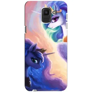Чехол Unicorn на Samsung Galaxy J6 2018, J600F (Единорожки на тучках)