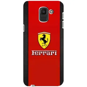 Силиконовый бампер с картинкой машины на Samsung Galaxy J6 2018, J600F (Ferrari Logo)