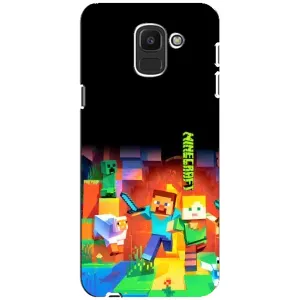 Чехлы для Samsung Galaxy J6 2018, J600F (Персонажи Майн Крафт) (Герой Майнкрафт)