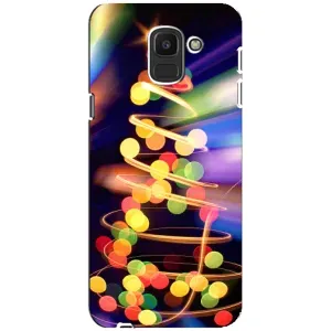 Чехол Новогодняя Елка на Samsung Galaxy J6 2018, J600F (Гирлянды)