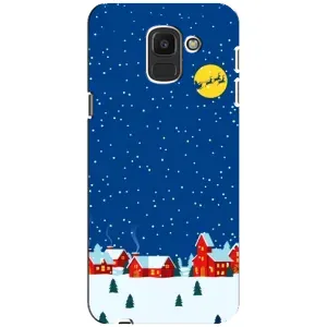 Силиконовый бампер на рождество для Samsung Galaxy J6 2018, J600F (Город в снегу)