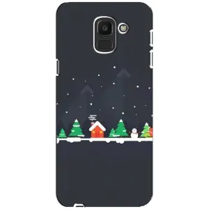 Силиконовый бампер на рождество для Samsung Galaxy J6 2018, J600F (Город зимний)