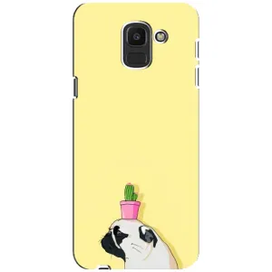 Бампер для Samsung Galaxy J6 2018, J600F с картинкой "Песики" (Кактус на голове)