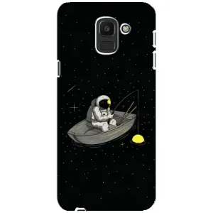 Силіконовый Чохол з принтом "Космонавти" на Samsung Galaxy J6 2018, J600F (Космонавт на рибалці)