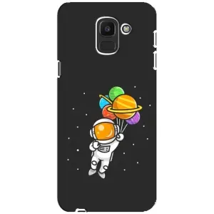 Силіконовый Чохол з принтом "Космонавти" на Samsung Galaxy J6 2018, J600F (Космонавт з кульками)