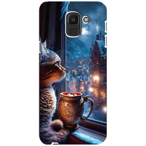 Чехлы на Новый Год Samsung Galaxy J6 2018, J600F (Кот новогодний)