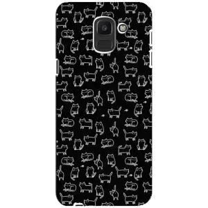 Чехол на тематику: Коты для Samsung Galaxy J6 2018 (J600F) (Котики на черном)