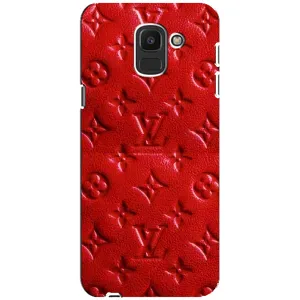 Текстурный Чехол Louis Vuitton для Самсунг J6 (2018) (Красный ЛВ)