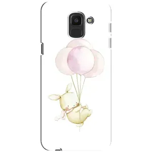 Силиконовый бампер с картинкой животных для Samsung Galaxy J6 2018, J600F (Кролик и шарики)