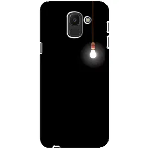 Чехол с картинками на черном фоне для Samsung Galaxy J6 2018, J600F (Лампочка)