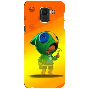Чехол Бравл Старс для Samsung Galaxy J6 2018, J600F (LEON в кофте)