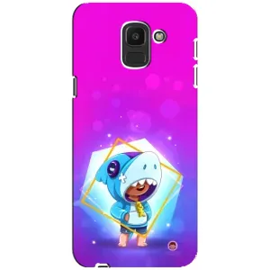 Чехол Бравл Старс для Samsung Galaxy J6 2018, J600F (Леон в костюме Акулы)