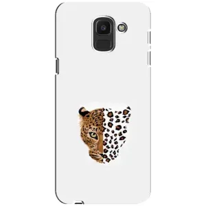 Чохол з леопардовим принтом на Samsung Galaxy J6 2018, J600F (Леопард на білому)