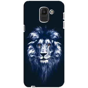 Чехол с картинкой на Samsung Galaxy J6 2018, J600F (Лев - синий)