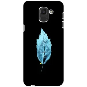 Чехол с картинками на черном фоне для Samsung Galaxy J6 2018, J600F (Листочек)