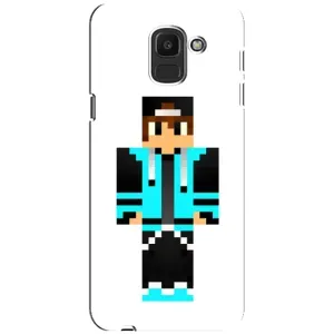 Чехлы для Samsung Galaxy J6 2018, J600F (Персонажи Майн Крафт) (Мальчик в голубом)