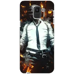Силиконовый чехол с картинкой "Герой Pubg" на Samsung Galaxy J6 2018, J600F (Man Пубг)