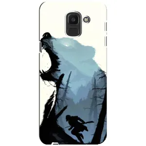 Силиконовый бампер с картинкой животных для Samsung Galaxy J6 2018, J600F (Медведь и лес)