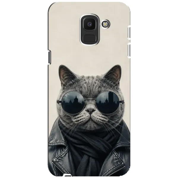 Чехол с рисунком «Модный кот» для Samsung Galaxy J6 2018 (J600F)