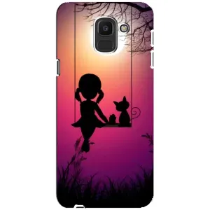 Девчачий Чехол для Samsung Galaxy J6 2018, J600F (На качели)
