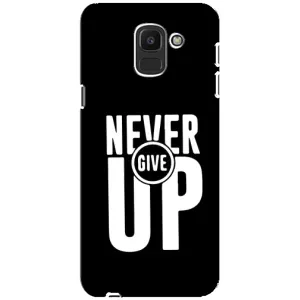 Силиконовый Чехол на Samsung Galaxy J6 2018, J600F с картинкой Nike (Never Give UP)