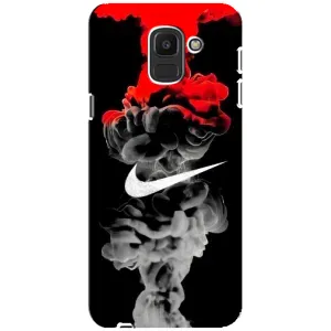 Силиконовый Чехол на Samsung Galaxy J6 2018, J600F с картинкой Nike (Nike дым)