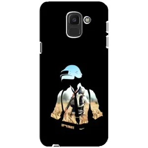 Силиконовый чехол с картинкой "Герой Pubg" на Samsung Galaxy J6 2018, J600F (Пубг мен)