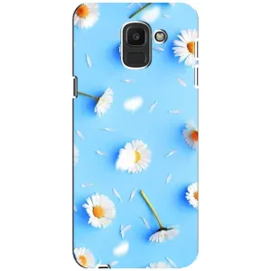 Чохол з Квітами для Samsung Galaxy J6 2018, J600F (ромашки на блакитному)