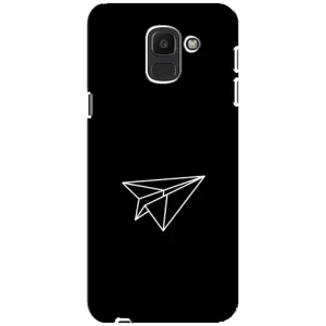 Чехол с картинками на черном фоне для Samsung Galaxy J6 2018, J600F (Самолетик)