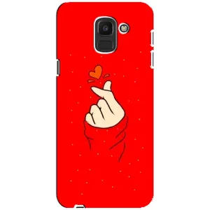 Чехлы (Знак сердечка) на Samsung Galaxy J6 2018, J600F (Сердце на красном)