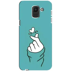 Чехлы (Знак сердечка) на Samsung Galaxy J6 2018, J600F (Сердечко на бирюзовом)