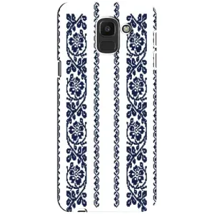 Силиконовый Чехол на Samsung Galaxy J6 2018, J600F с картинкой Вышиванки (Синяя вышиванка)