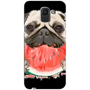 Чехол (ТПУ) Милые собачки для Samsung Galaxy J6 2018, J600F (Смешной Мопс)