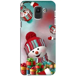 Чехлы на Новый Год Samsung Galaxy J6 2018, J600F (Снеговик в шапке)
