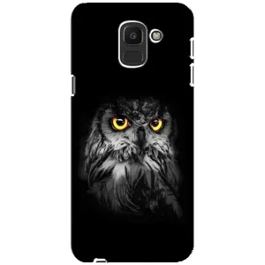 Чехлы с принтом СОВЫ для Samsung Galaxy J6 2018, J600F (Сова на чёрном)