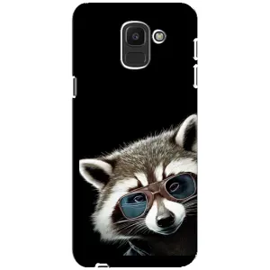 Силиконовый Чехол с Енотами на Samsung Galaxy J6 2018, J600F (Стильный Енот)
