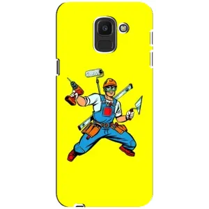 Силиконовый бампер (Работники) на Samsung Galaxy J6 2018, J600F (Строитель)