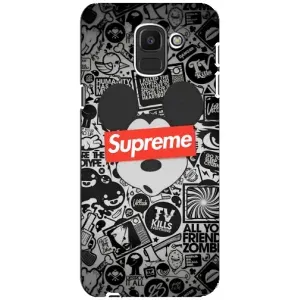 Чохол з Брендами одягу на Самсунг J6 (2018) (Supreme Маус)