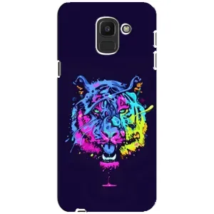 Силиконовый бампер с картинкой животных для Samsung Galaxy J6 2018, J600F (Тигр-Арт)